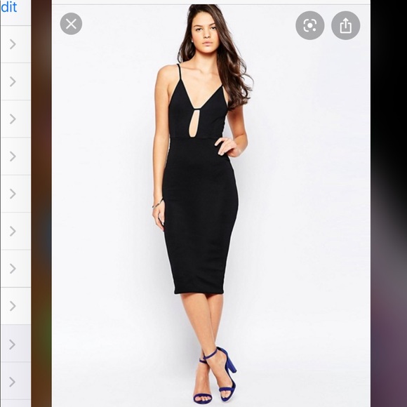 Oh My Love London Black Keyhole Midi Dress - Picture 3 of 7